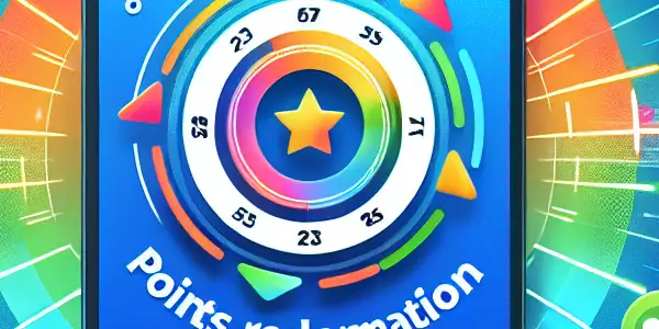 A vibrant digital rewards platform showcasing users redeeming points for various rewards in a modern, interactive environment.