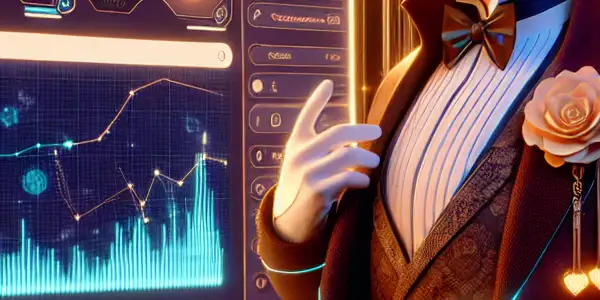 A cozy virtual room featuring a charming maid character, inviting atmosphere, and interactive online platform elements.