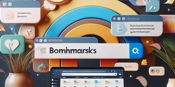 A modern digital workspace featuring a laptop with adult bookmarks, cozy decor, and safe browsing tips.