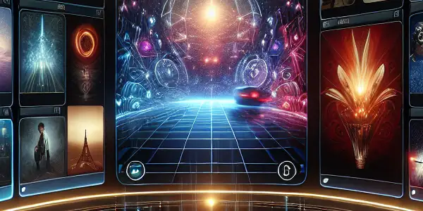 A modern digital streaming platform showcasing vibrant movie thumbnails of Japanese adult films in a luxurious, inviting atmosphere.