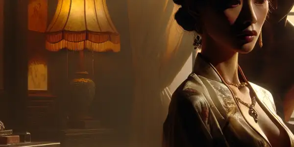 Wang Jiazhi in a dimly lit vintage bedroom, embodying passion and tension amidst complex emotions and rich textures.