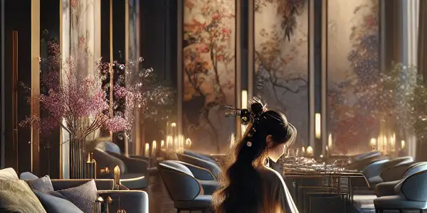 A central character in a modern, intimate setting, embodying desire and secrecy with a hint of romance.